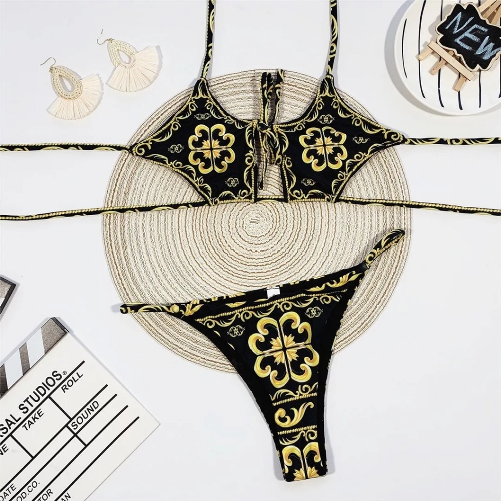 New Sexy Cut Out Strappy Bikini Set Swimsuit - Picture 8 of 13